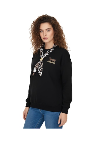 Baglan Kadın Spor Sıfıryaka Sweatshirt Fular Lı Bgl-st05062 Siyah