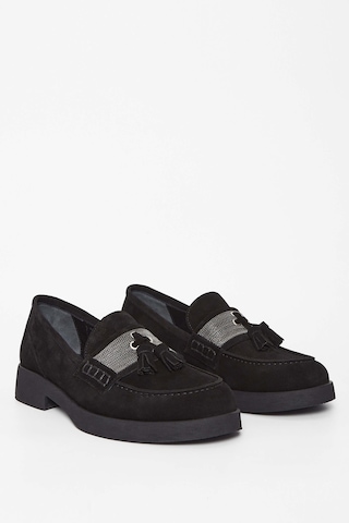 Tamer Tanca Kadın Hakiki Deri Siyah Süet Loafer Ayakkabı 33 67700 Bn Ayk Sk23/24 Sıyah Suet Siyah