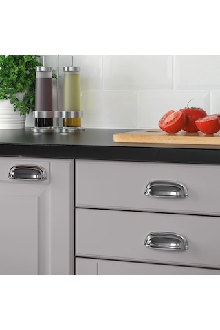 Ikea Eneryda Kulp, Krom Kaplama Ve Siyah 89 Mm, 2 Adet Krom