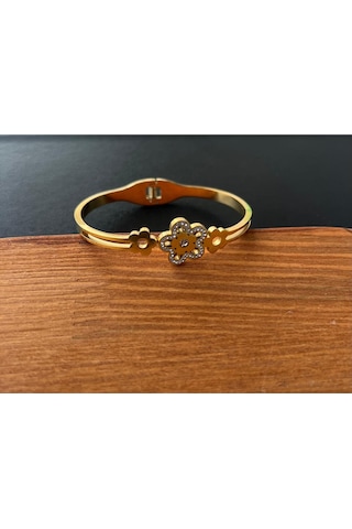 Kadın 316 L Gold Renk Paslanmaz Çelik Bileklik Altın