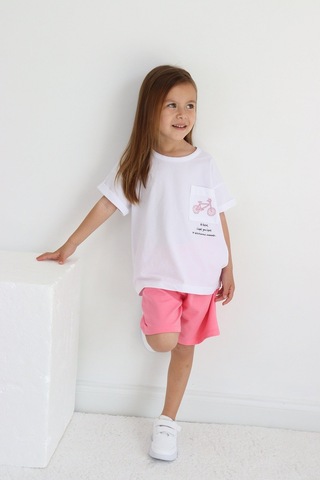Babywom Oversize Yazlık Şortlu Kız Takım- Pembe