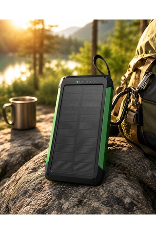 3'ü 1 Arada Solar Powerbank Turuncu