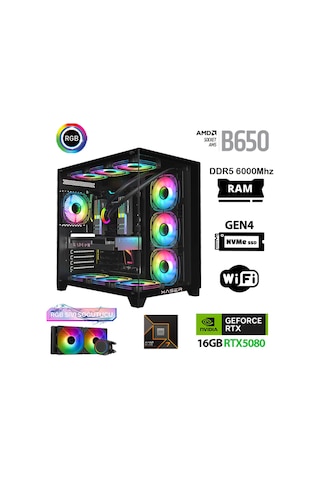 Xaser Velox X310 R7 9800X3D 64 GB 2 TB SSD 16 GB RTX5080 Free Dos Masaüstü Oyuncu Bilgisayar