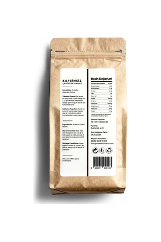 Decaf Bean Coffee 200g, Kafeinsiz Çekirdek Kahve Çekirdek Kahve