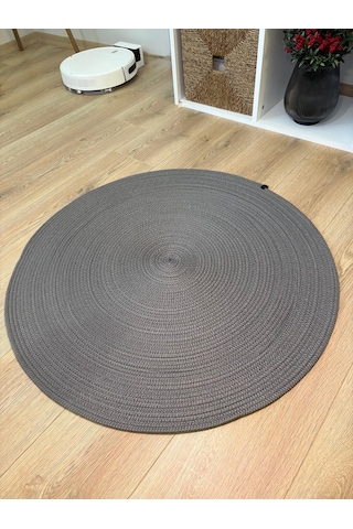 Melena Carpet Yuvarlak Hasır Halı Balkon Salon Mutfak İçin Jüt Görünümlü Dekoratif Halı