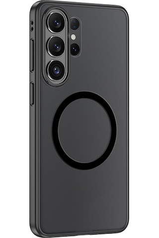 Galaxy S26 Ultra Uyumlu Kılıf M-safe Şarj Özellikli Mat Arka Yüzey Wlons Lola Kapak Siyah Siyah