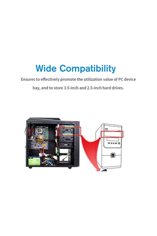 Xiyyadms Olmaster Mr-8801 5.25" Kasa Öğesi, 3 Adet 2.5" Veya 2 Adet 2.5"+1 Adet 3.5" Sabit Diski Tutabilir, 7-15mm Hdd Desteği, Hızlı Kurulum, Siyah Plastik Disk Rafı