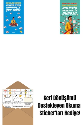 Ruhun Uzun Karanlık Çay Saati + Dirk Gently'nin Holistik Dedektiflik Bürosu + Okuma Sticker'ları