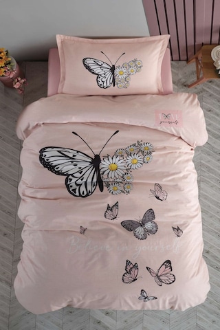 Clasy Tek Kişilik Ranforce Nevresim Takımı Daisy Love Somon
