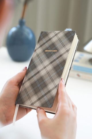 9x18 Cm Keten Süresiz Haftalık Planlayıcı Kareli Cep Ajandası Ekose Çok Renkli