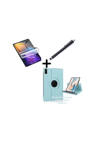Xiaomi Redmi Pad 2 11inç 2025 Kılıf Dönen Tablet Kilifi Ekran Koruyucu+kalem Kapaklı Kılıf