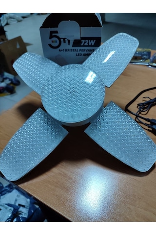 Beyaz 72we27 Kristal Katlanabilir Pervane Model Led Ampul 4+1 Kanatlı Led Ampul 6480 Lümen Led Lamba