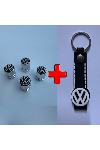 Volkswagen New Beetle İle Uyumlu Logolu Alüminyum Sibop Kapağı Ve Silikon Anahtarlık