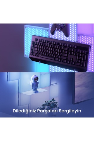 Nanoleaf Kare Blok Akıllı Rgbw Duvar Paneli Başlangıç Paketi App Kontrollü,10 Parça, Google Home, Al RGB