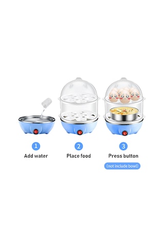 Aubyhe 350w Ev Tipi Otomatik Kapanır Pembe Tek Katlı 7 Yumurta Kabı Mini Yumurta Isıtıcı 40ml Ölçü Bardağı li