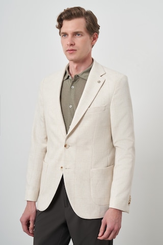 Morven Erkek Bej Keten Trend Slim Fit Mono Yaka Ceket 25ys002004653 Bej