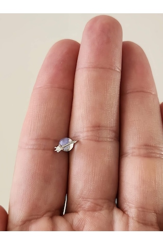 Eva Takı Store Gezegen Yıldız Model Kıkırdak Tragus Helix Piercing Gümüş Renk Küpe Gümüş