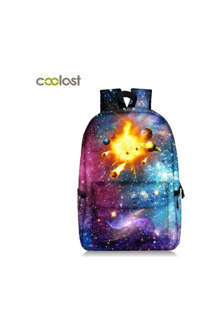 Evren Yıldız Sırt Çantası Genç Erkek Kız Galaxy Gezegen Okul Açık Vizon