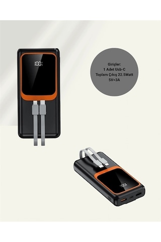 20000 Mah Taşınabilir Powerbank Çok Kablolu, Hızlı Şarj Destekli 22.5w Çok Renkli 99248879