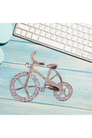 Homyl Rhinestone Broş Alaşım Dekor Bisiklet Pin Şapka Altın