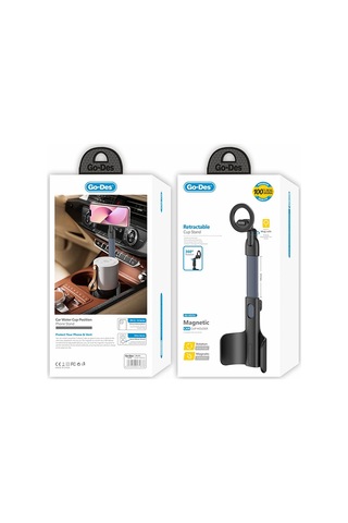 Go Des Gd-hd252 360 Dönebilen Magnetik Ve Bardaklık Araç Telefon Tutucu Siyah