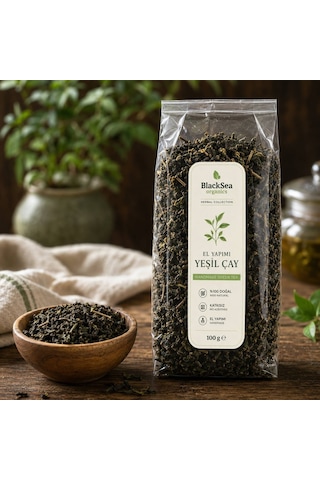 Blacksea Organics El Yapımı Yeşil Çay 100 Gr Katkısız Doğal Mayıs Hasatı Üst Yaprak