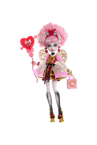 Pembe Ve Kırmızı Parti Elbisesi Giyen Havalı Doğum Günü Cupid Asteria Bebek Ve Davetiye, Balon, Gibi Temaya Uygun Aksesuarlar, Jbg77