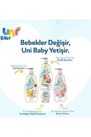 Uni Baby Bebek Saç Ve Vücut Şampuanı 700ml Klasik Pompalı 3lü