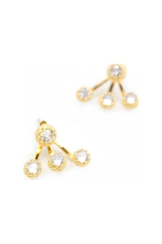 Çoklu Taşlı Küpe - Altın Çok Renkli