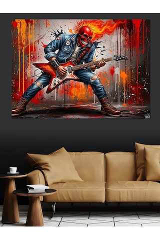 Rock Savaşı Sanat İllüstrasyon Dekoratif Kanvas - Mdf Ahşap Tablo