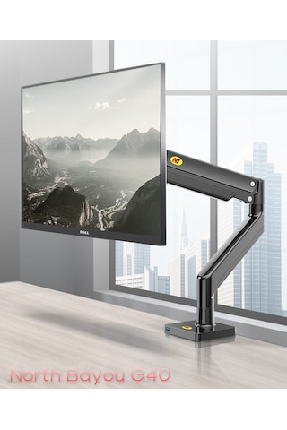 North Bayou Nb G45 Gaz Yay Kolu 27-40 Inç Ekran Masaüstü Monitör Tutucu 360 3-12kg