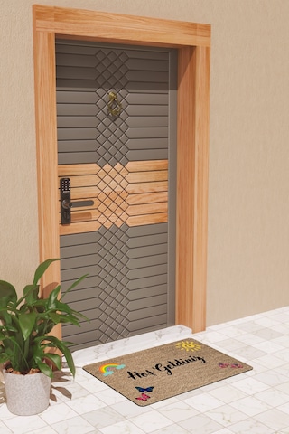 Rugmood Modern Dijtal Baskı Yaz Mevsimi Temalı Kapı Önü Paspası Çok Renkli