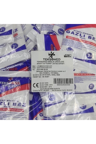 Teksomed 30x80 Steril Gazlı Bez 50 Adet