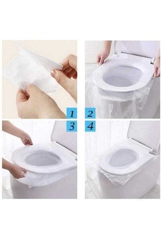 50 Adet Tek Kullanımlık Klozet Örtüsü Klozet Poşeti Klozet Kapak