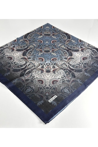 Miray Nevada Büyük Boy Organik Pamuk Eşarp - 120 X 120 - 06453 Lacivert-Mavi