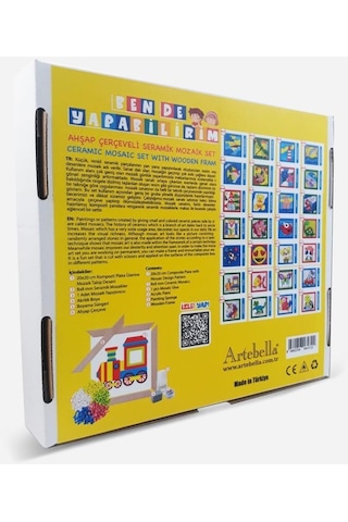 21 I Çocuk Ahşap Çerçeveli Seramik Mozaik Set 20x20 Cm