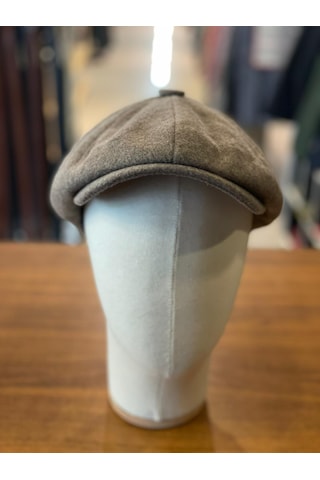 Hamze Peaky Blinders Tarz İngiliz Model Kaşe Kumaş Kasket Şapka Vizon