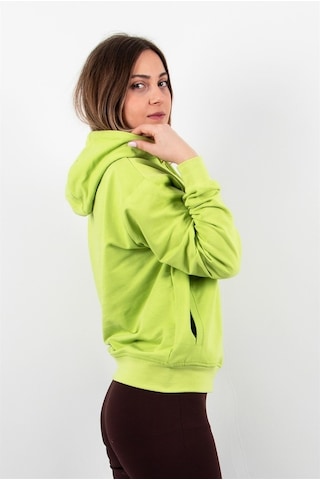 Kadın 2 Iplik Kapüşonlu Sweatshirt Yeşil