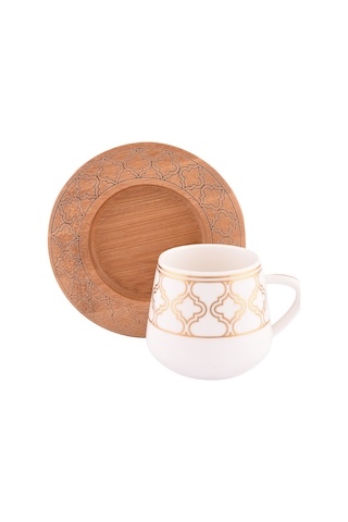 Bambum Hanedan 6 Kişilik Kahve Takımı Desen Altlıklı