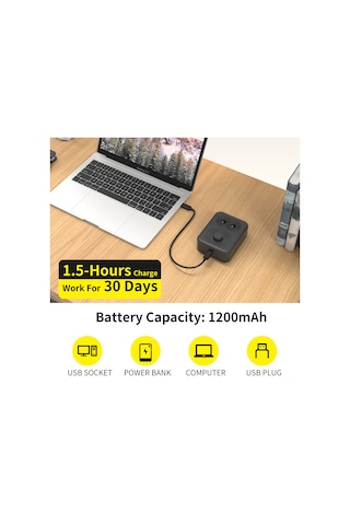 Geeroyoo Siyah Abs Ultrasonik Köpek Kovucu, 32ft Mesafe, 15khz-30khz Frekans, 1200mah Pil, Taşınabilir Tasarım