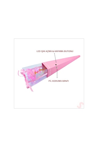 Kutulu Ve Led Işıklı Sonsuzluk Gülü, 35cm - Pembe