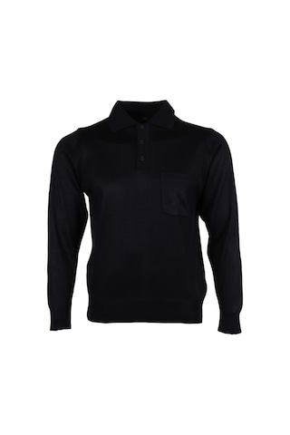 Erkek Lacivert Kazak Polo Yaka Yünlü Klasik Normal Kesim Rar00647