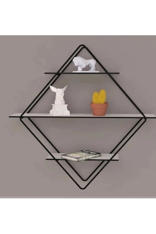 Mydesign Trigon Üçgen Siyah Duvar Rafı
