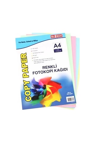 Globox 6536 Renkli Fotokopi Kağıdı Karışık 100lü