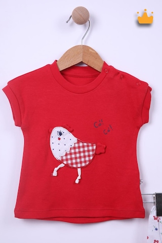 Babyhola %100 Pamuk Kız Bebek Çocuk Tavuklu Şortlu 2'li Takım 2318 001