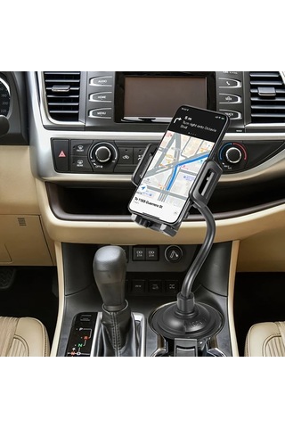 Primepickings Siyah Evrensel Araç Telefon Tutucu İçecek Şişesi Bardak Tutucu Braketi Akıllı Telefon Aksesuarları