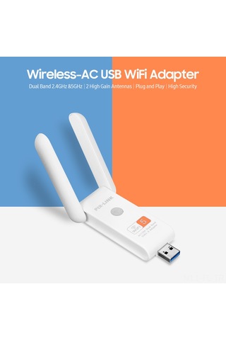 Lemestar Çift Bantlı Usb Wifi Genişletici - 300/866 Mbps Hız, 2 Antenli, Kablosuz Ağ Güvenliği, Tak Ve Kullan
