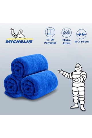 Michelin Mc35033 40x30cm Süper Emici Mikrofiber Havlu, 3 Adet