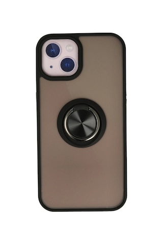 Newface Apple iPhone Uyumlu 13 Kılıf Montreal Yüzüklü Silikon Kapak Glblseme - 99 - Siyah