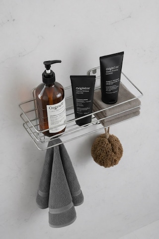 Krom Yapışkanlı Şampuanlık 30 Cm Askılı Banyo Duş Rafı Organizer Tşk-01 Krom